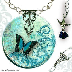 Teal Flight of the Butterfly Necklace